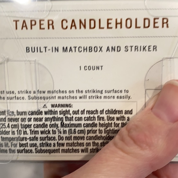 NWT Hearth & Hand with Magnolia Taper Candleholder Built In Matchbox and… - Picture 5 of 7